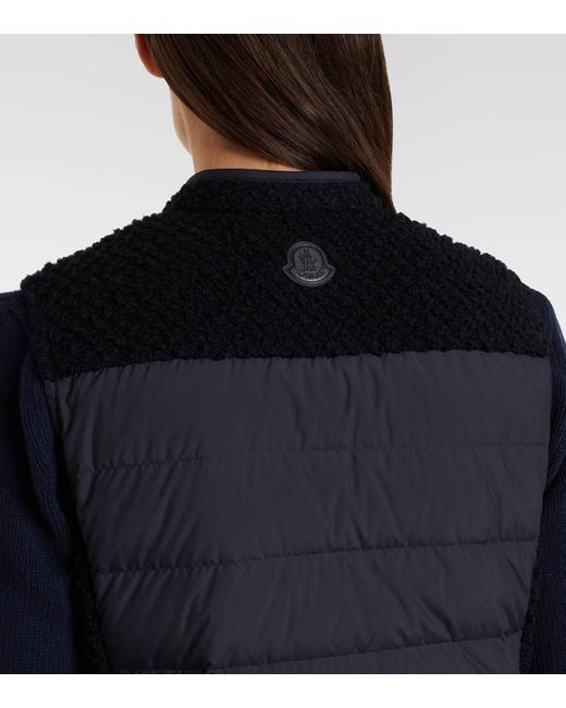 Moncler Blue Virgin Wool Boucle Vest