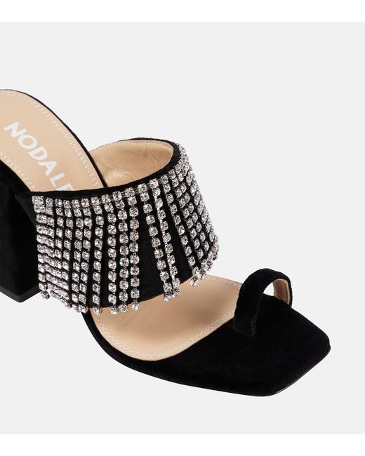 NODALETO Black Bulla Preston Velvet High Sandals
