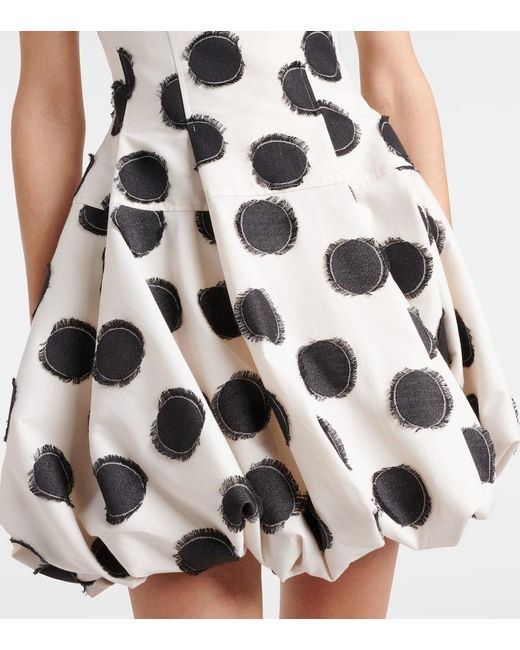 Jonathan Simkhai White Juni Polka-Dot Minidress