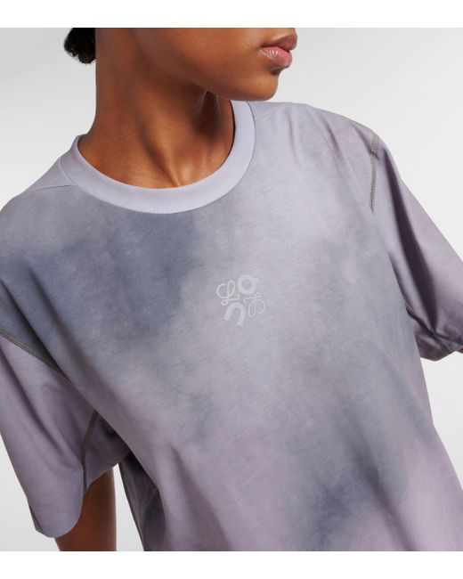 Loewe Gray X On Logo Tie-Dye Jersey T-Shirt