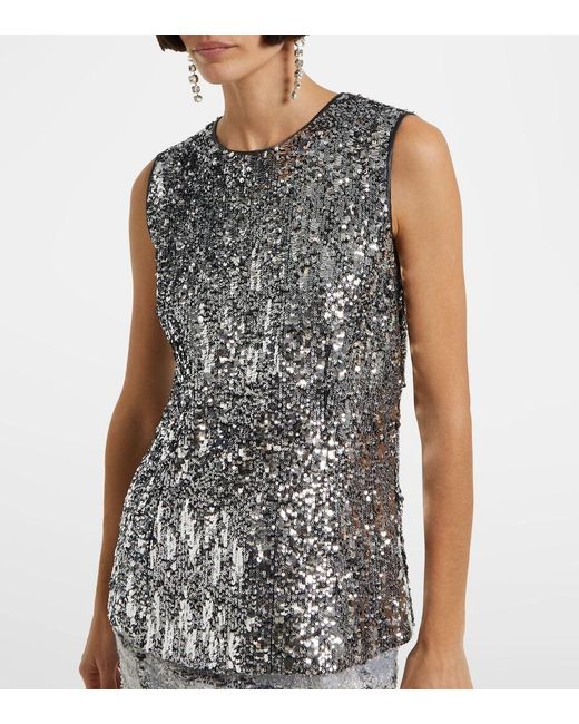 Dolce & Gabbana Gray Sequined Top