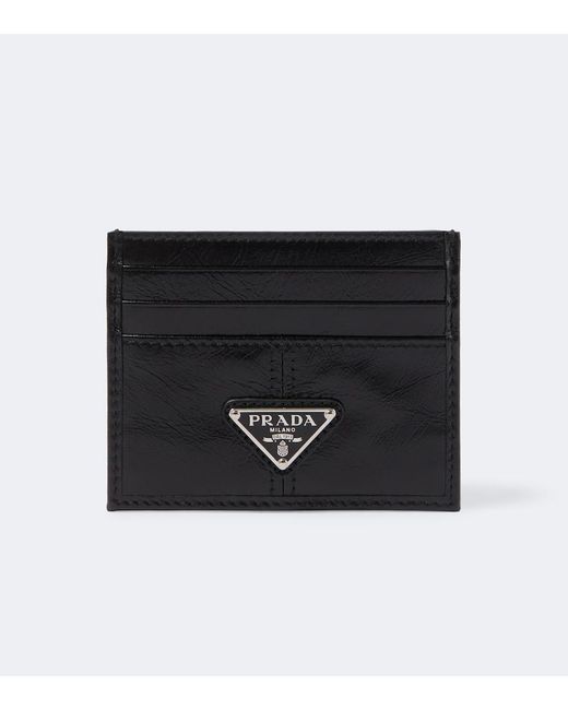 Prada Black Leather Card Holder for men