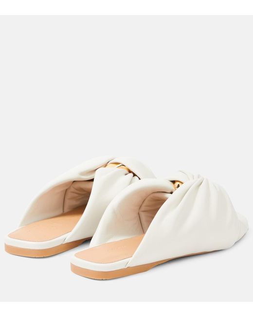 J.W. Anderson Natural Corner Leather Slides
