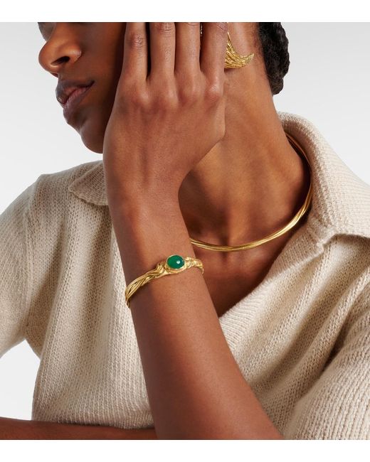 YSSO Metallic Delphi 24Kt-Plated Bangle