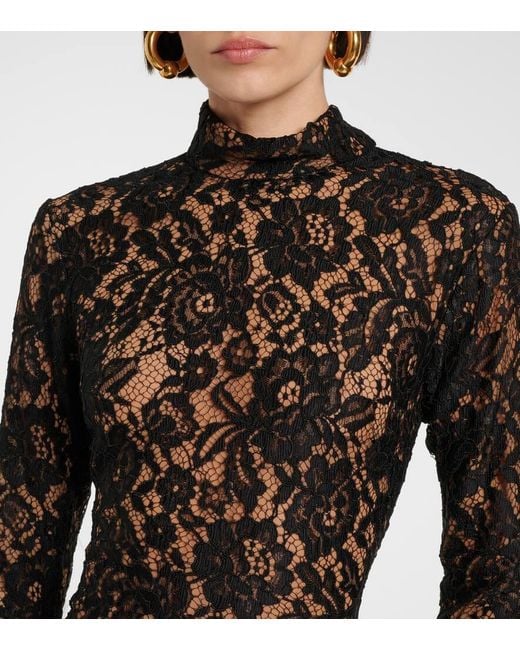 The New Arrivals Ilkyaz Ozel Black Chiwen Bow-Detail Floral Lace Cocktail Dress
