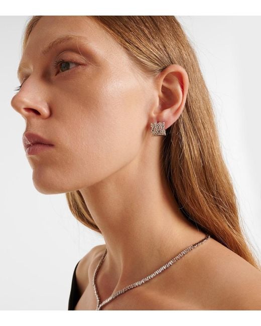 Suzanne Kalan White Rondelle 18Kt Earrings With Diamonds