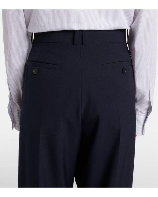 The Row Blue Mune Wool Straight Pants