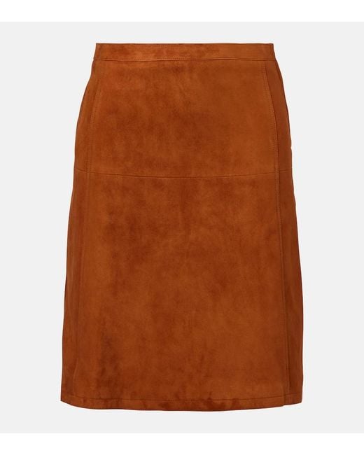 Versace Brown Suede Midi Skirt
