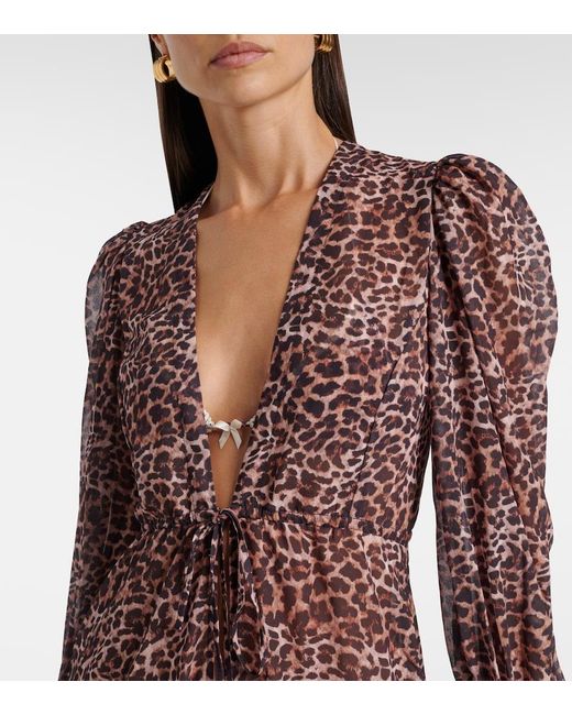 Bananhot Brown Berta Leopard-Print Beach Cover-Up