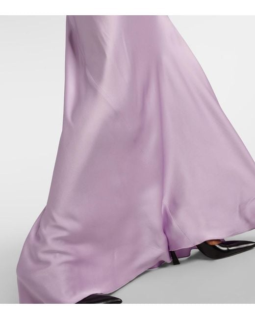 Victoria Beckham Purple Satin Gown