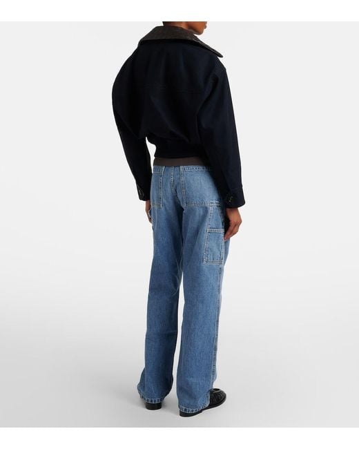 Bottega Veneta Blue Mid-Rise Cargo Jeans