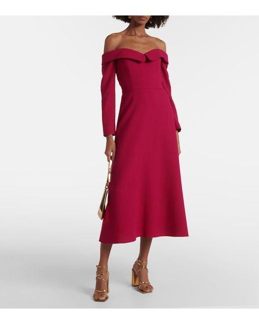 Markarian Purple Cybil Wool Midi Dress