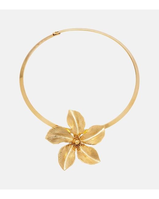 Jennifer Behr Metallic Keala Floral Pendant Necklace