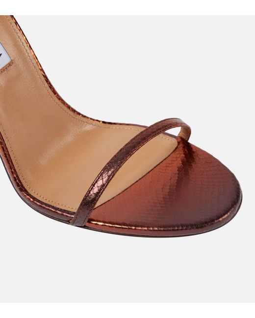 Aquazzura Brown Olie 105 Metallic Leather Sandals