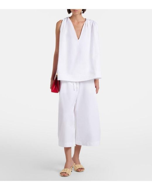 Jacquemus White Norma Cotton Poplin Top