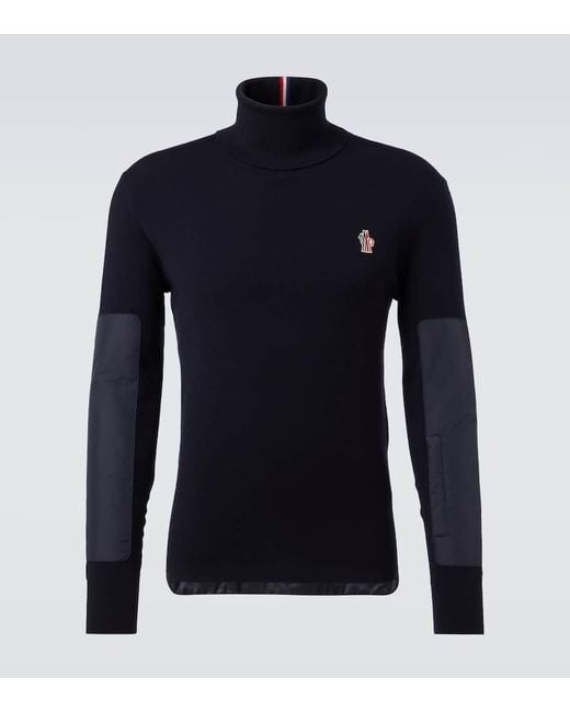 Moncler Blue Apres Ski Wool-Blend Ski Top for men