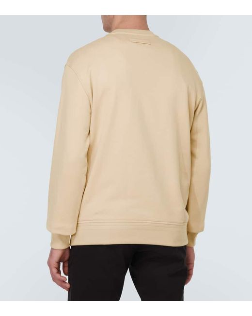 Zegna Natural Logo Cotton Jersey Sweatshirt for men