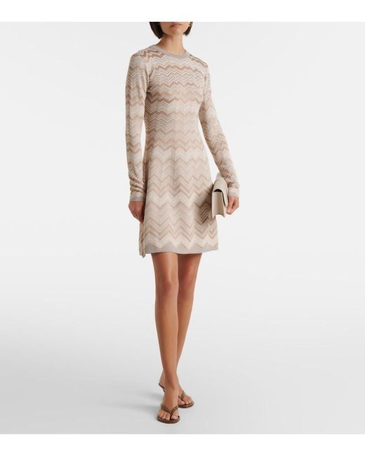 Missoni Natural Zigzag Knitted Minidress