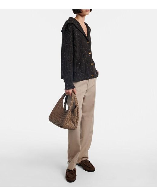 Bottega Veneta Brown Campana Small Leather Shoulder Bag