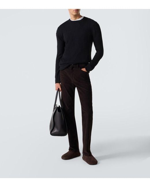 The Row Black Fred Cotton Corduroy Slim Pants for men