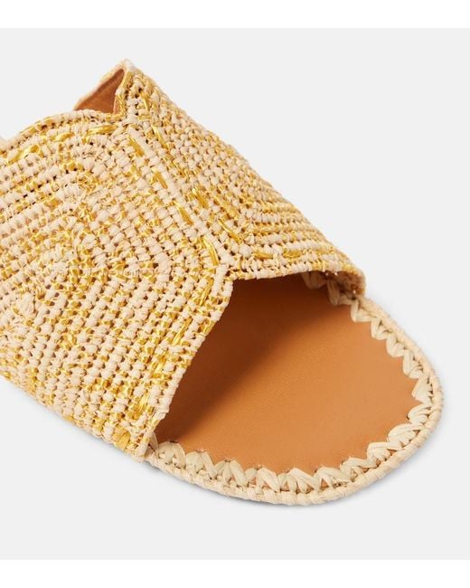 Robert Clergerie Natural Ineni Raffia Slides