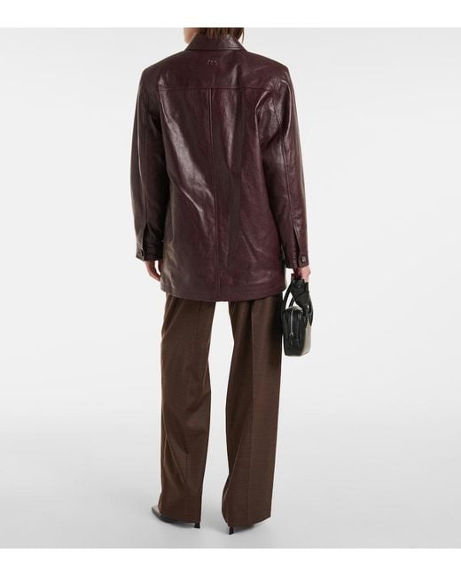 Magda Butrym Brown Oversized Leather Jacket