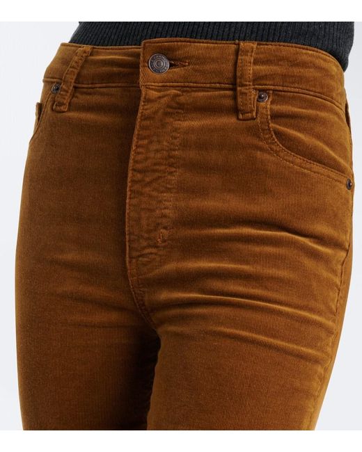 FRAME Brown The Corduroy Bootcut Cotton-Blend Pants