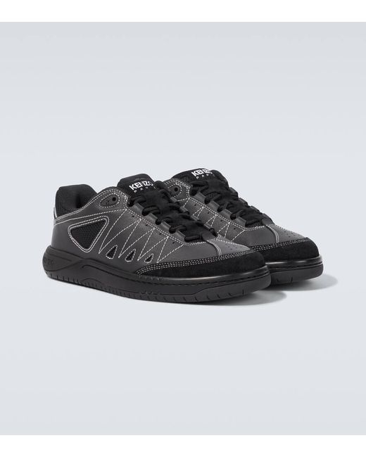 KENZO Black Pxt Leather Sneakers for men