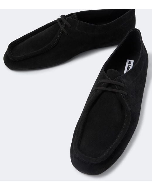 Jil Sander Black Hood Suede Moccasins for men