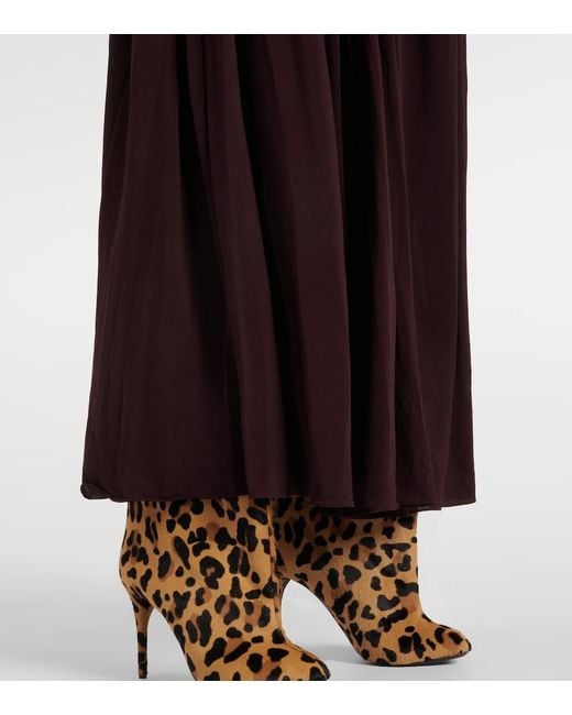 Alaïa Purple Strapless Gathered Jersey Maxi Dress