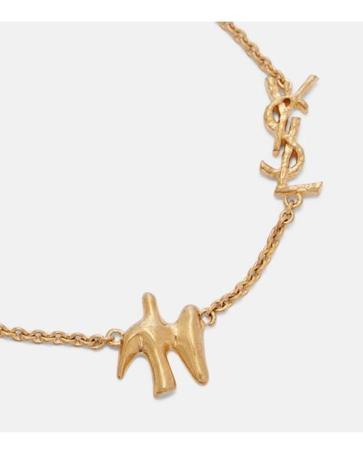 Saint Laurent Metallic Cassandre Chain Bracelet
