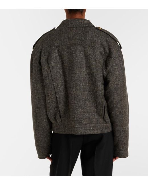 Blazé Milano Black Gloriana Charlotte Wool And Linen-Blend Tweed Jacket