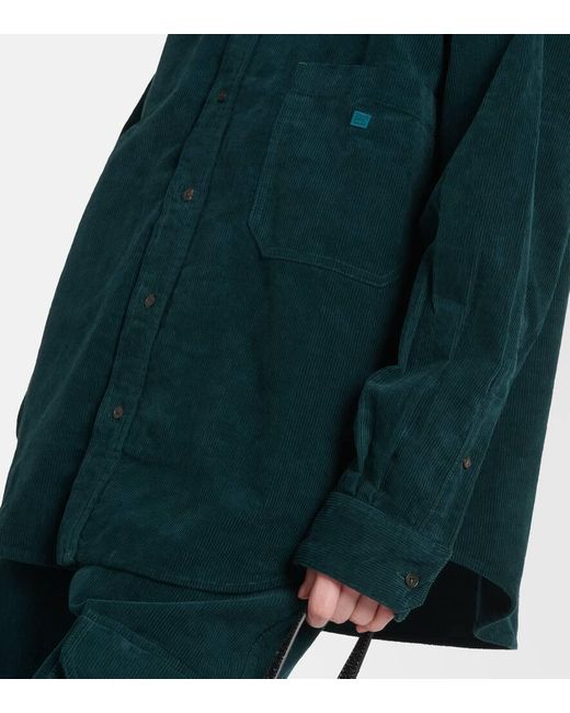 Camicia in velluto di cotone a coste di Acne in Green