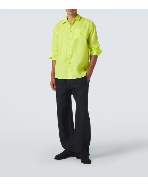 Vilebrequin Green Linen Shirt for men