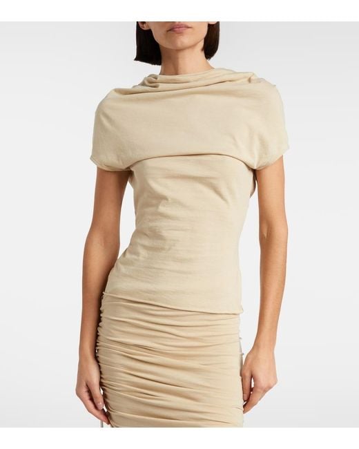 Rick Owens Natural Cotton Jersey Top