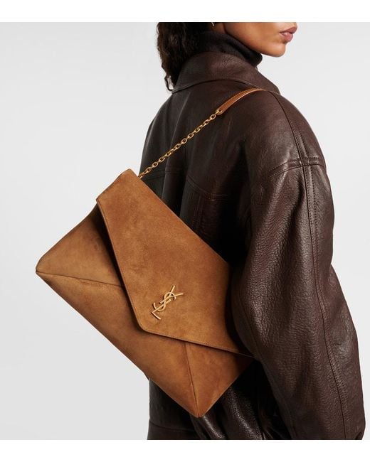 Borsa A Spalla Cassandre di Saint Laurent in Brown