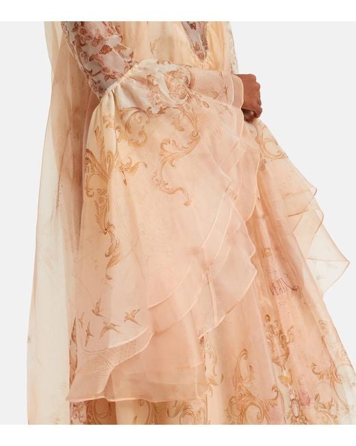 Zimmermann Natural Hypnotic Printed Silk Gown