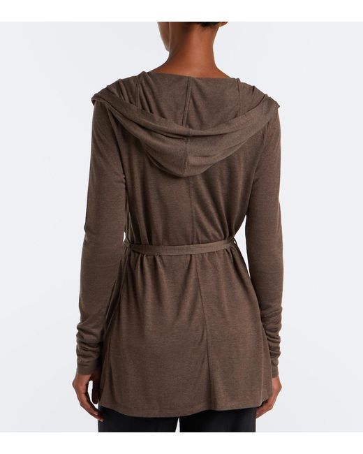 Max Mara Brown Jersey Wrap Cardigan