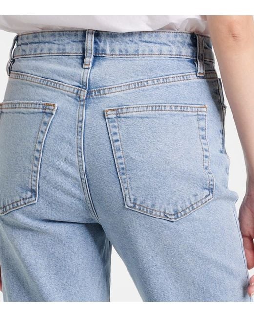 FRAME Blue Arrow High-Rise Bootcut Jeans
