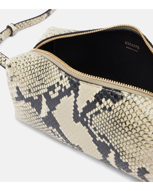 Khaite Metallic Kye Mini Snake-Effect Leather Crossbody Bag