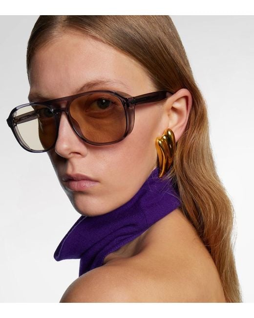 Tom Ford Brown Rosco Aviator Sunglasses
