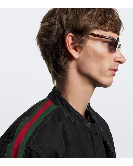 Gucci Blue Rectangular Sunglasses for men