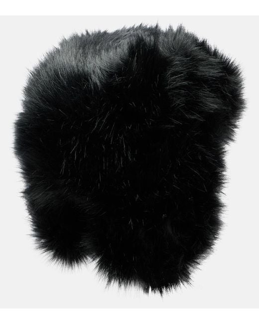 Ruslan Baginskiy Black Cotton-Trimmed Aviator Hat