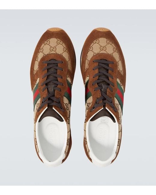 Gucci Brown Re-Motion Sneaker, Suede for men