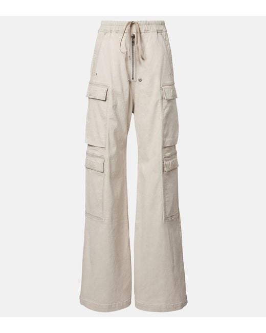 Rick Owens Natural Jumbo Cotton-Blend Cargo Pants