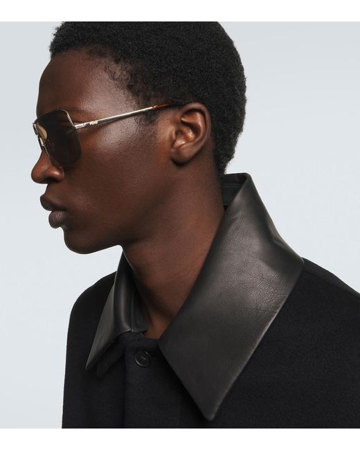 Fendi Eckige Sonnenbrille Ness in Natural für Herren