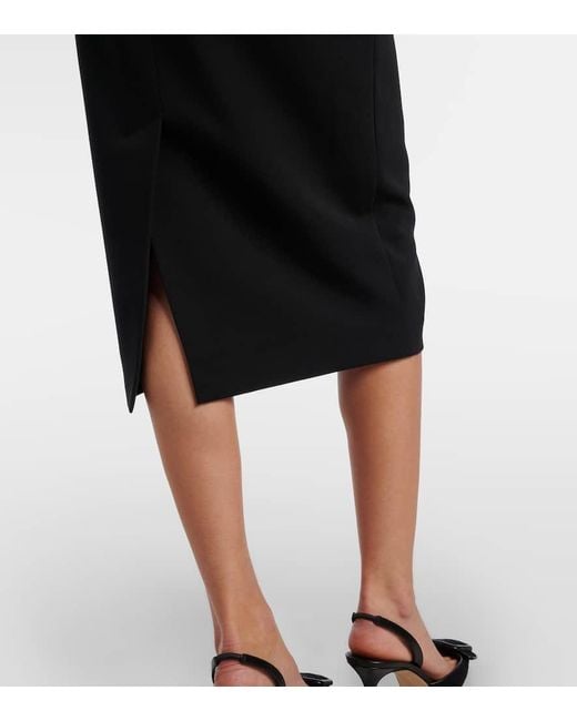 Max Mara Black Otre Wool Midi Skirt
