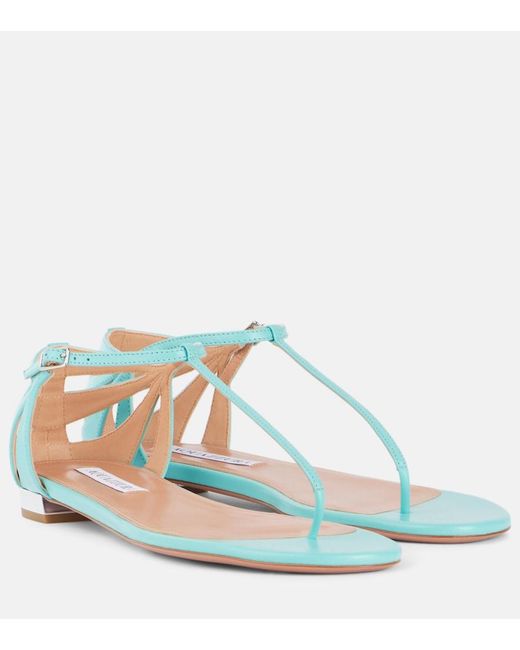 Aquazzura Blue Leather Sandals
