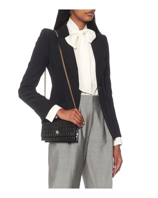 Bandolera Skull pequeña Alexander McQueen de color Black