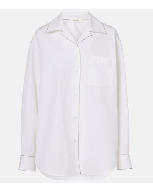 The Row White Ashlin Cotton Poplin Shirt